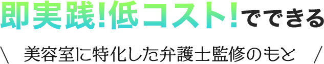 即実践!低コスト!でできる 美容室に特化した弁護士監修のもと